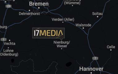 Anfahrtkarte 17MEDIA - Verdener Landstraße 131, 31582 Nienburg